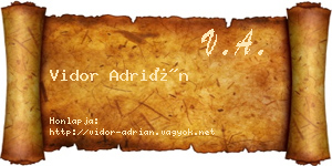 Vidor Adrián névjegykártya