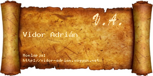 Vidor Adrián névjegykártya